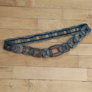 Metallic Brass Colored Stretch Belt